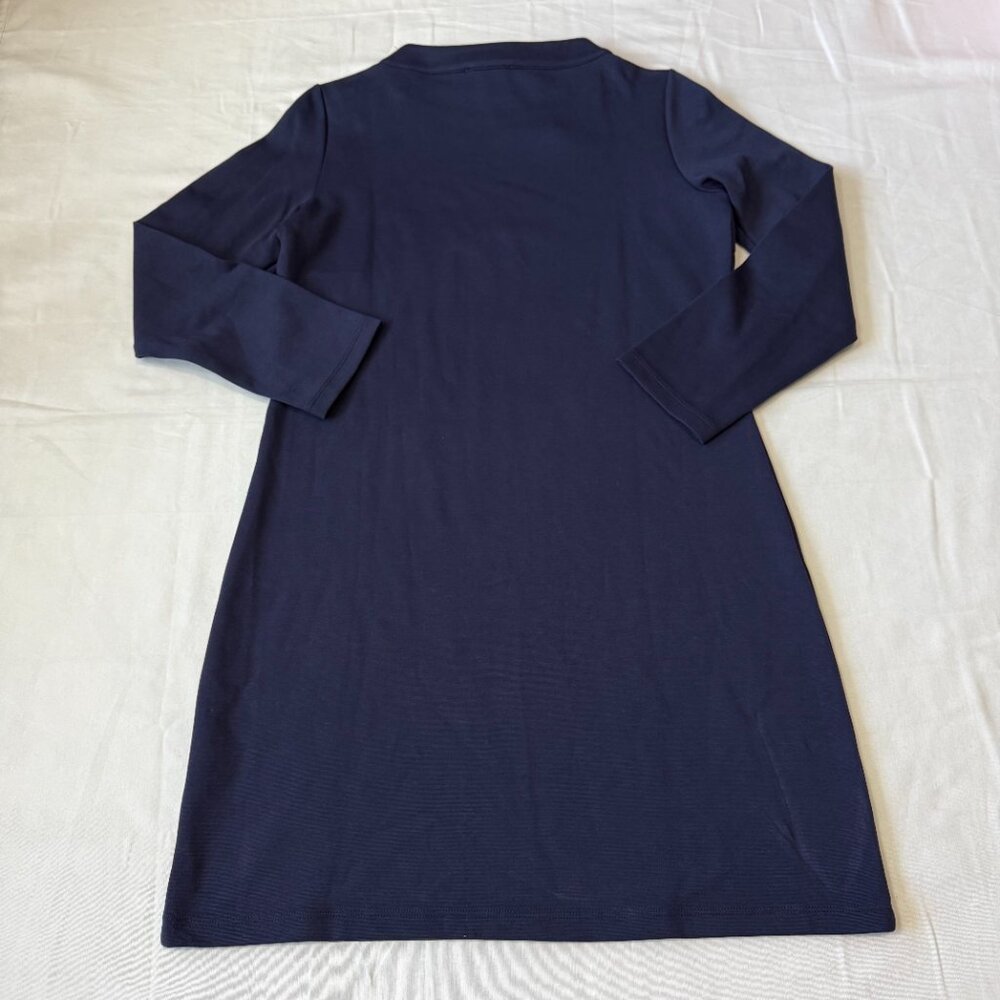 Sail to Sable Navy Blue Shift Dress Gold Button Tunic Small Preppy Coastal - Picture 7 of 8